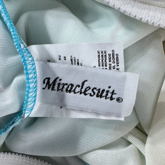 Miraclesuit Tankini Swim Top Womens Size 12 Blue Black Circle NWT SW-2068 - Picture 8 of 10